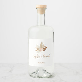 Sticky Labels Hochzeiten Bohemisch Alkoholflaschenetikett