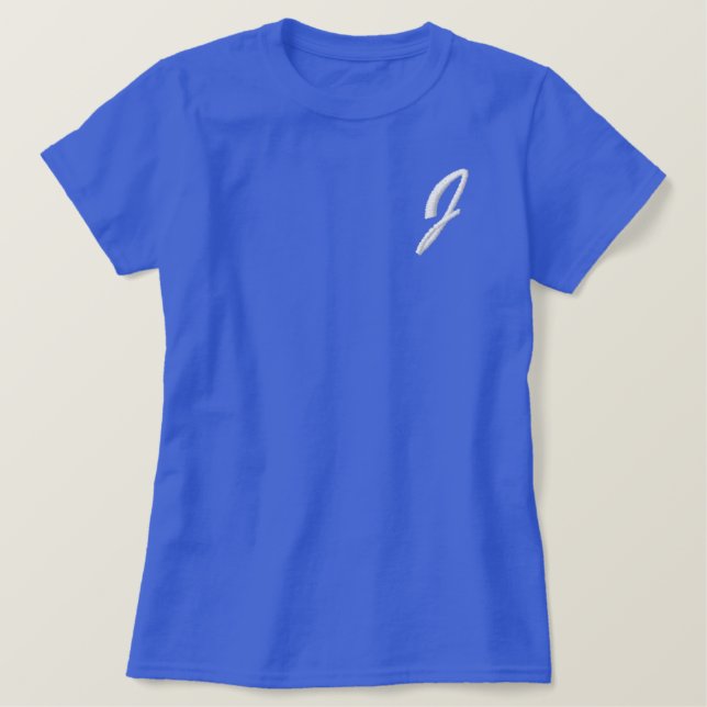 Sticky Monogram Letter J Initial Besticktes T-Shirt (Design vorne)