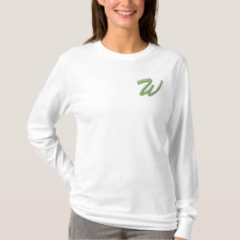 Sticky Monogram Letter W Initial Besticktes Langarmshirt