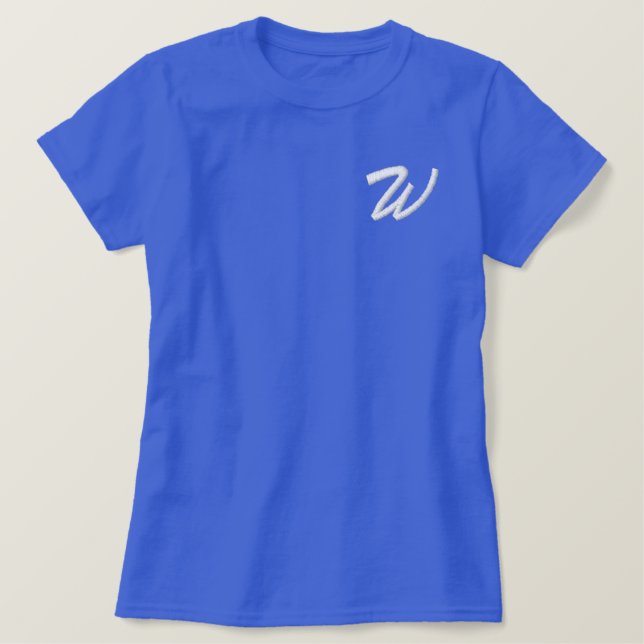 Sticky Monogram Letter W Initial Besticktes T-Shirt (Design vorne)