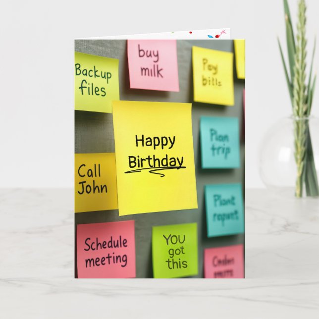 Sticky Note Birthday Karte (Vorderseite)