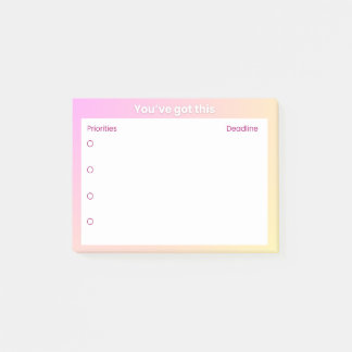 Sticky Note Planer – Prioritäten- und Fristenlayou Post-it Klebezettel