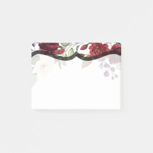 Sticky Notes White Roses Gold Geometric Post-it Klebezettel