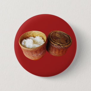 Sticky Rice [Khao Niao] Thai Lao Food Button