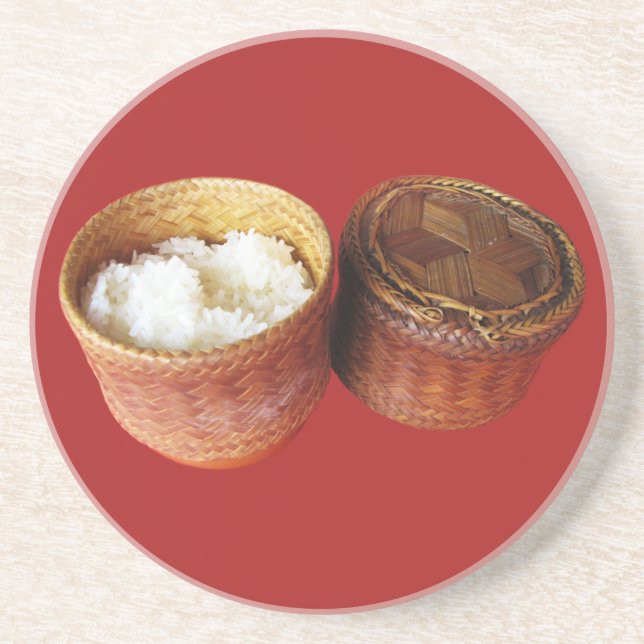 Sticky Rice [Khao Niao] Thai Lao Food Getränkeuntersetzer (Vorne)