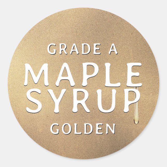 Sticky Tropfen Grunge Label AMD-Klasse MAPLE SYRUP Runder Aufkleber (Vorderseite)