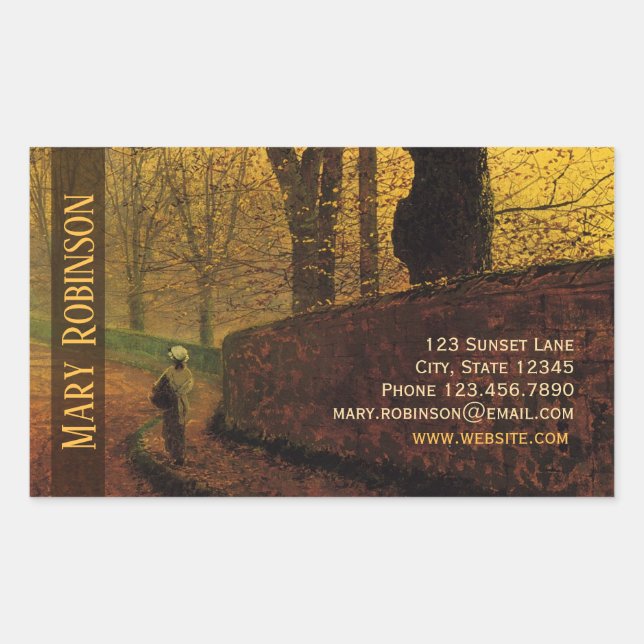 Sticky Visitenkarte Grimshaw Stapleton Park Rechteckiger Aufkleber (Vorderseite)