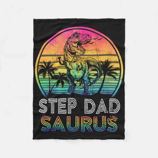 Stief-Dadsaurus-Dinosaurier-Stief-Vater-Saurus-Fam Fleecedecke (Vorderseite)