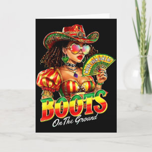 Stiefel Am Boden Afro Schwarze Frau Cowgirl Schwar Karte