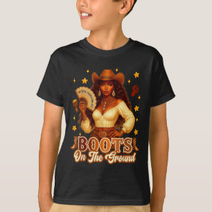 Stiefel Am Boden Black History Cowgirl Wo Sie T-Shirt