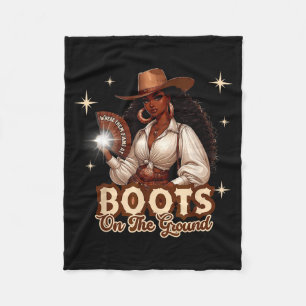 Stiefel Am Boden Cowgirl Western Schwarzes Mädchen Fleecedecke
