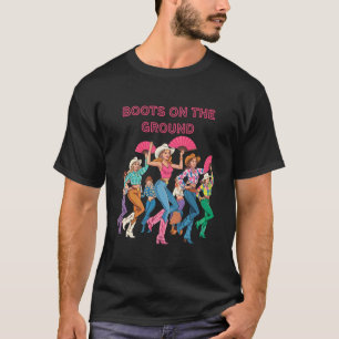 Stiefel Am Boden Lustige Kuhgirl Stiefel Bling Fra T-Shirt