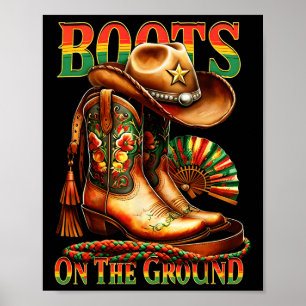 Stiefel Am Boden Stiefel Juneteenth Schwarze Kuhgi Poster