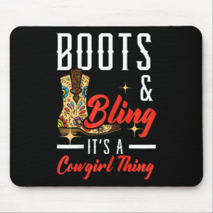 Stiefel & Amp; das Mädchen, das Rodeo Wester spiel Mousepad