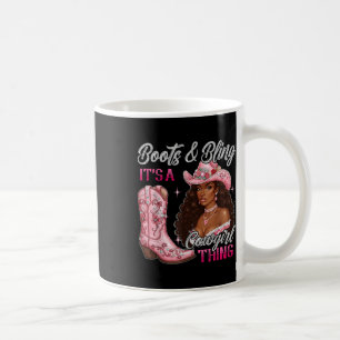 Stiefel & Amp; die Blindheit der schwarzen Cowgir Kaffeetasse