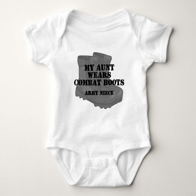 Stiefel Armee-Nichten-Tanten-Kampf Baby Strampler (Vorderseite)
