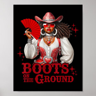 Stiefel auf dem Boden Boot Cowboy Western Cowgirl Poster