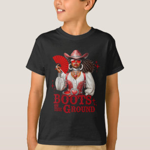 Stiefel auf dem Boden Boot Cowboy Western Cowgirl T-Shirt