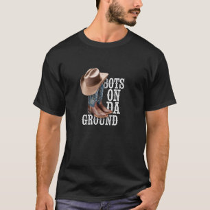 Stiefel auf dem Boden Cowboy Westernstiefel T-Shirt