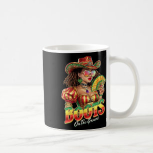 Stiefel auf dem Boden Junetenhaus Schwarzen Cowgir Kaffeetasse