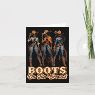 Stiefel auf dem Boden Junetenhaus Schwarzen Cowgir Karte