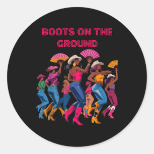 Stiefel auf dem Boden lustige Cowgirl Stiefel Blin Runder Aufkleber