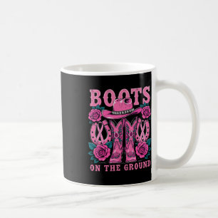 Stiefel auf dem Boden rosa Western Cowgirl Brust C Kaffeetasse