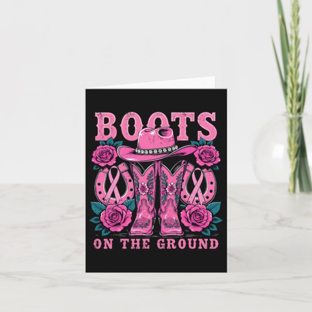 Stiefel auf dem Boden rosa Western Cowgirl Brust C Karte (Vorderseite)
