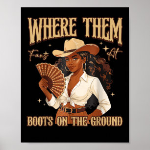 Stiefel Auf Dem Boden Stiefel Cowboy Western Cowgi Poster