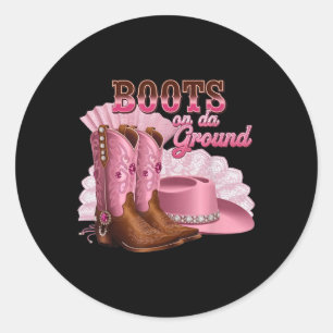 Stiefel auf dem Bodner Cowboy Western Cowgirl Ich Runder Aufkleber