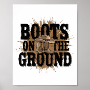 Stiefel auf dem Western Cowboy Rodeo Land Poster