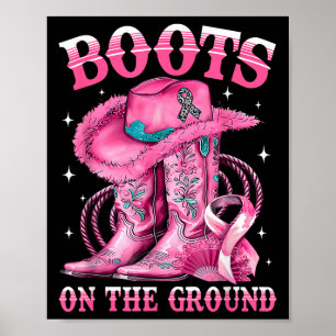 Stiefel auf dem Western Cowgirl Brustkrebs am Bode Poster