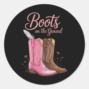 Stiefel auf der Erde Junetzehnte Cowgirl, wo sie Runder Aufkleber