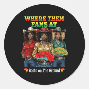Stiefel auf der Erde Junetzehnte Cowgirl, wo sie Runder Aufkleber