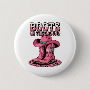 Stiefel auf der Landschaft Cowboy Western Cowgirl Button