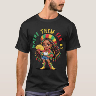 Stiefel auf der schwarzen Girl Cowgirl, wo sie T-Shirt
