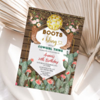 Stiefel & Bling Cowgirl Thing Cactus 30. Geburtsta