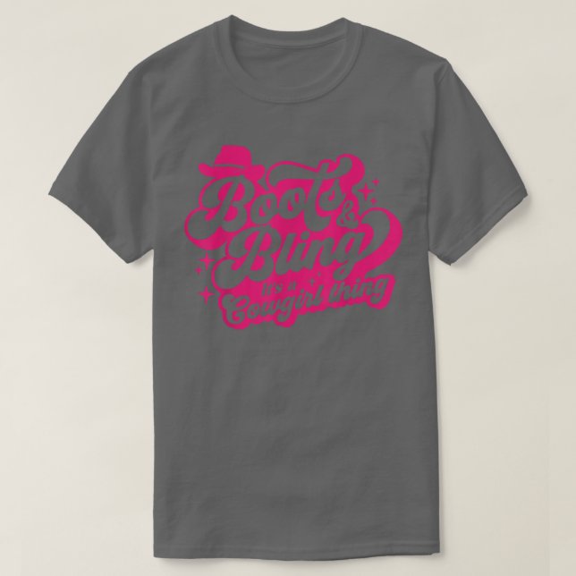Stiefel & Bling sein Cowgirl Ding, Niedliche Count T-Shirt (Design vorne)