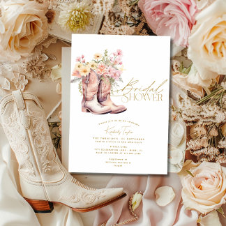 Stiefel Blume Blumencowgirl Brautparty Einladung