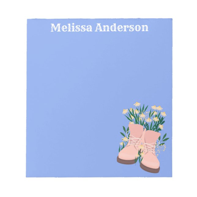 Stiefel, Blume Notepad Notizblock (Vorderseite)