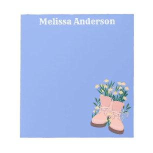 Stiefel, Blumen Notizblock