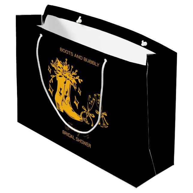 Stiefel & Brautparty Große Geschenktüte (Rückseite Schrägansicht)