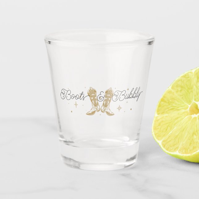 Stiefel & Brautparty Schnapsglas (Vorderseite)