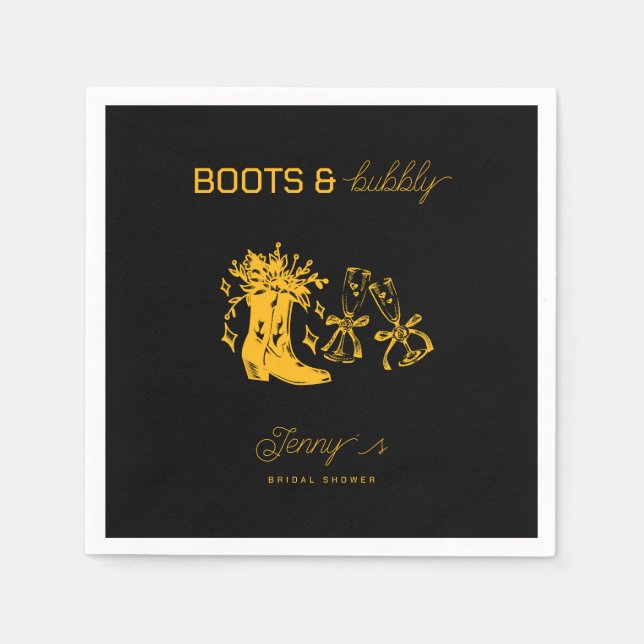 Stiefel & Brautparty Serviette (Vorderseite)