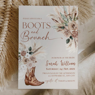 Stiefel Brunch Braut Hochzeits Einladung Rustikal
