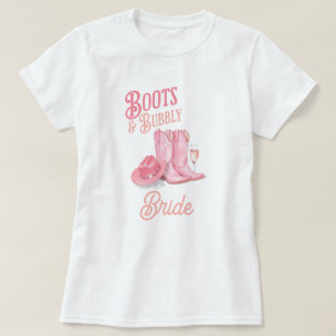 Stiefel & Bubbels Western Cowgirl Rosa Hochzeitssh T-Shirt