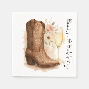 Stiefel & Bubbly Country Western Stiefel Brautdusc Serviette