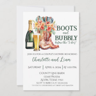 Stiefel & Bubbly vor dem I Do Einladung