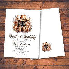 Stiefel & Bubbly Western Cowgirl Brautparty Einladung