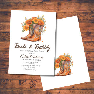 Stiefel & Bubbly Western Cowgirl Brautparty Einladung